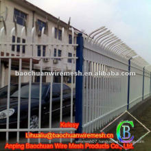Plastic spraying zinc steel fence curved type resident wrought iron fence